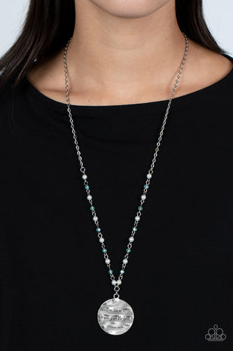 Serving the Lord - Blue Joshua 24:15 Necklace - Sabrinas Bling Collection