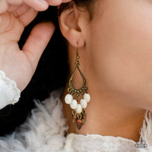 Load image into Gallery viewer, Adobe Air - Brass, Stone &amp; Wood Earrings - Sabrinas Bling Collection
