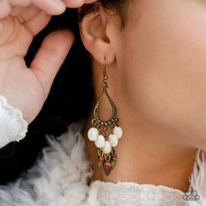 Adobe Air - Brass, Stone & Wood Earrings - Sabrinas Bling Collection