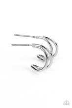 Load image into Gallery viewer, Charming Crescents - Silver Hoop Earrings - Sabrina&#39;s Bling Collection