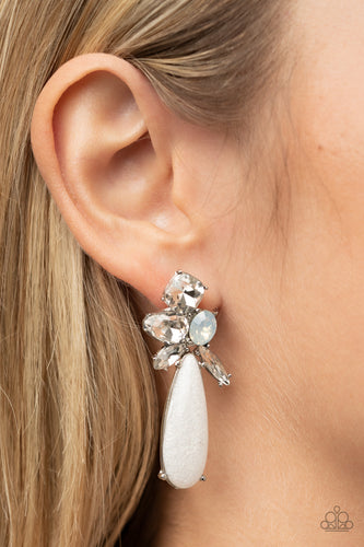 DIY Dazzle - White Rhinestone Earrings - Sabrinas Bling Collection
