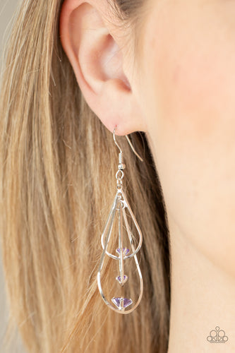 Drop Down Dazzle - Purple Earrings - Sabrina's Bling Collection
