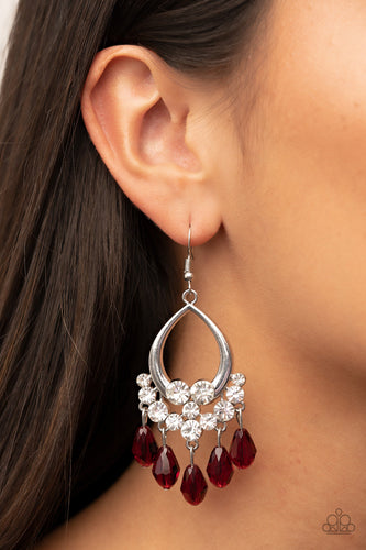 Famous Fashionista - Red Teardrop Earrings - Sabrina's Bling Collection