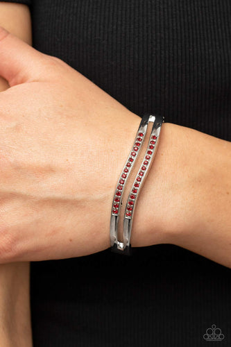Gen Z Glamour - Red Rhinestone Bracelet - Sabrina's Bling Collection