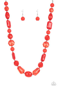 Here Today, GONDOLA Tomorrow - Red Necklace - Sabrina's Bling Collection
