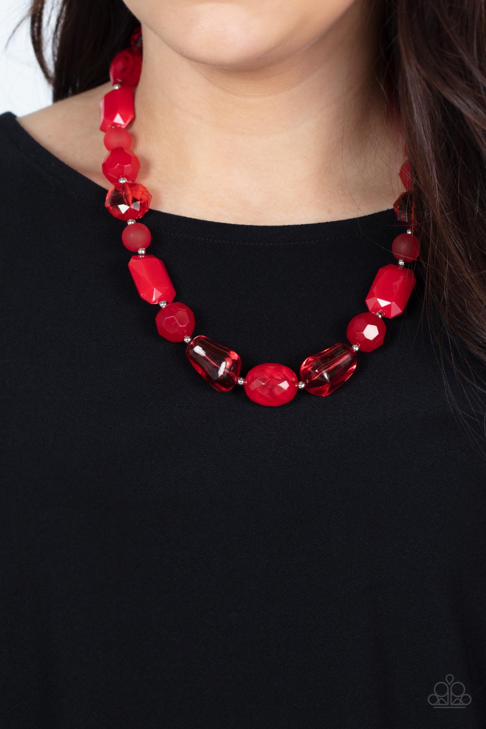 Here Today, GONDOLA Tomorrow - Red Necklace - Sabrina's Bling Collection