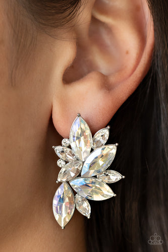 Instant Iridescence - White Iridescent Earrings - Sabrina's Bling Collection