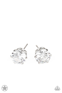 Just In TIMELESS - White Rhinestone Blockbuster Earrings - Sabrina's Bling Collection