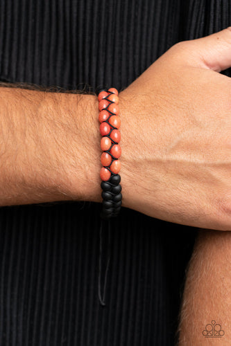 Just Play Cool - Orange & Black Stone Bracelet - Sabrina's Bling Collection