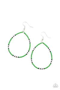 Keep Up The Good BEADWORK - Green Seed Bead Earrings - Sabrina's Bling Collection
