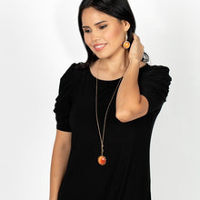 Load image into Gallery viewer, Magically Magnificent - Orange Cat&#39;s Eye Stone Earrings - Sabrina&#39;s Bling Collection