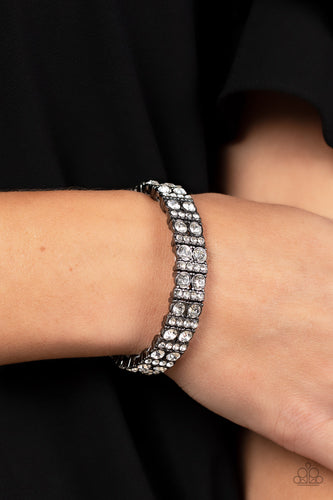 Mic Dropping Drama - Black & Rhinestone Bracelet - Sabrinas Bling Collection