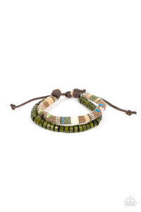 Pack your Poncho - Green Wood Bracelet - Sabrina's Bling Collection