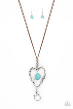 Load image into Gallery viewer, Santa Fe Sweetheart - Blue Turquoise Heart Necklace - Sabrinas Bling Collection