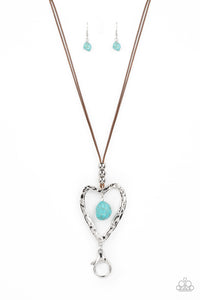 Santa Fe Sweetheart - Blue Turquoise Heart Necklace - Sabrinas Bling Collection