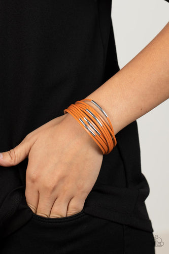 Suburban Outing - Orange & Silver Bracelet - Sabrina's Bling Collection