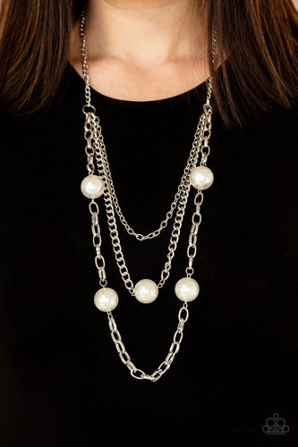 Thanks For The Compliment - White Necklace - Sabrina's Bling Collection