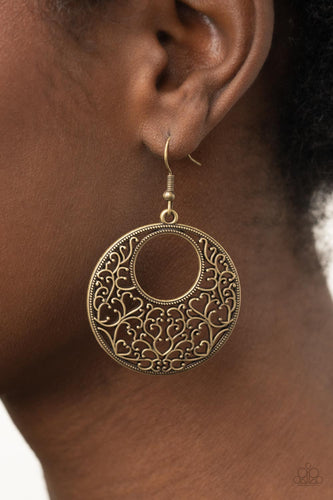 Vineyard Romance - Brass Earrings - Sabrina's Bling Collection