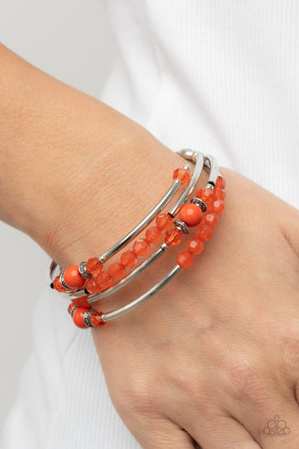 Whimsically Whirly - Orange Bracelet - Sabrina's Bling Collection
