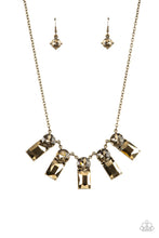 Load image into Gallery viewer, Celestial Royal - Brass &amp; Topaz Rhinestone Necklace - Sabrina&#39;s Bling Collection