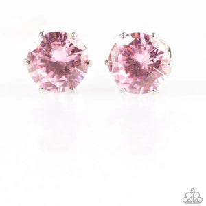 PAPARAZZI "GREATEST TREASURE" PINK POST EARRINGS