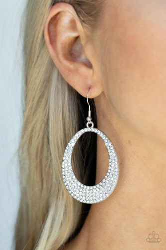 Storybook Bride - White Rhinestone Earrings - Sabrina's Bling Collection